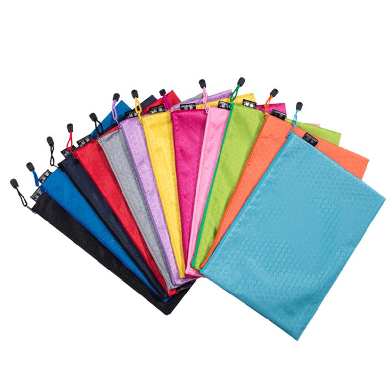 Jianteng Waterproof A4 Football File Bag - Thick Canvas Zipper Document Holder for Students