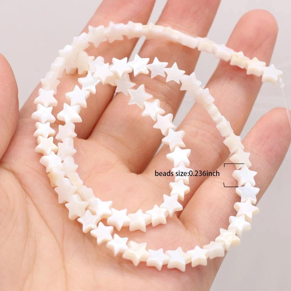 The Mother of Pearl Shell Pětihvězdičkový tvar Distanční korálky pro výrobu šperků Náhrdelník Náhrdelník Náušnice doplněk