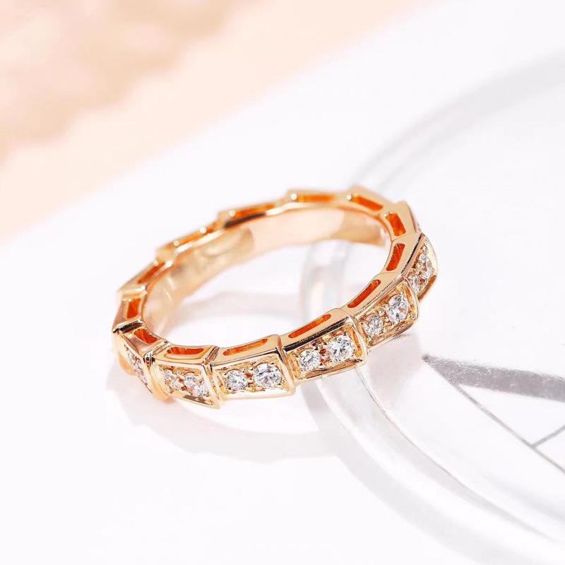 Classic Retro Stacked Snake Ring with Inlaid Diamonds - Women's Trendy, High-Quality, Personalized Couple Rings