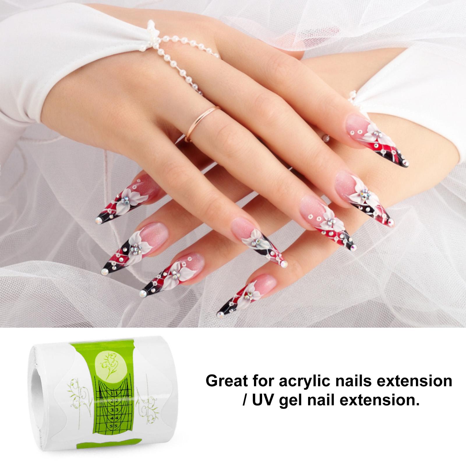 

100PCS Nails Form Nail Sticker Art Tips Guide Sticker Adhesive Nail Form Extension Nail Tool Butterfly Shape for разноцветный