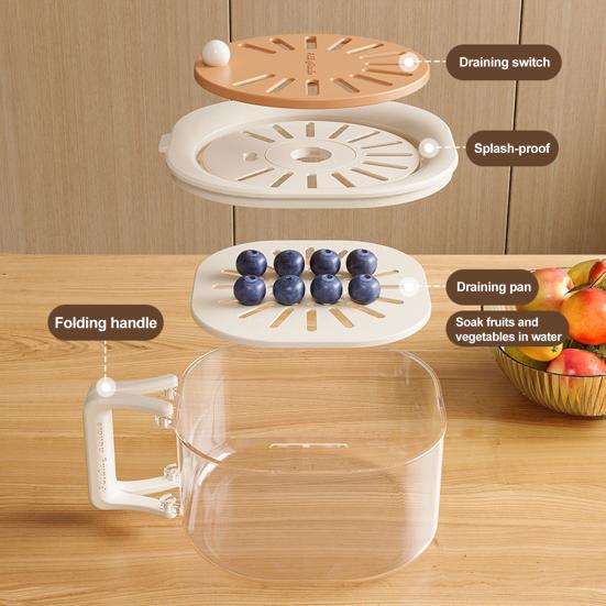 Fruit Strainer with Folding Handles Efficient Berry Rinsing Basket Draining Container for Washing Fruits And Vegetables