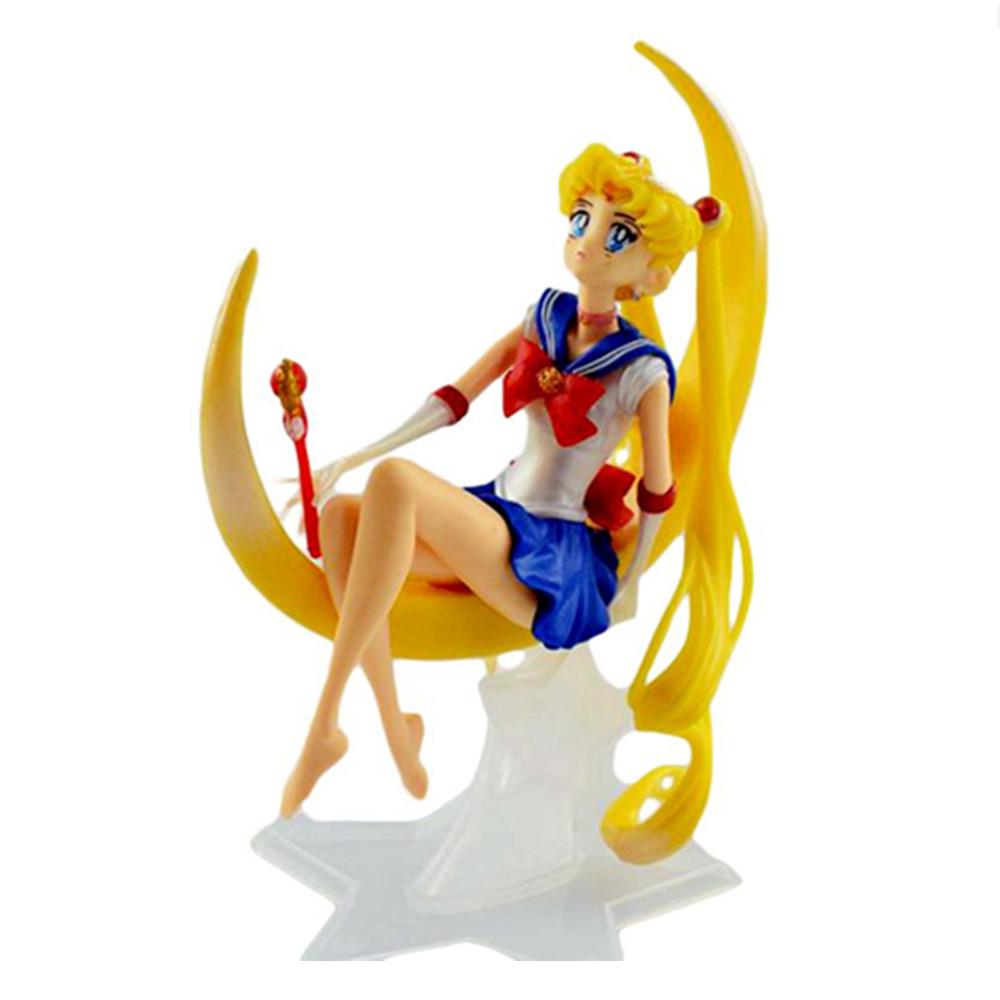1 Pc Anime Sailor Moon Action Figures Moon Shaped Sitting Posture Moon Power PVC Model Collection Kid Gift Toy