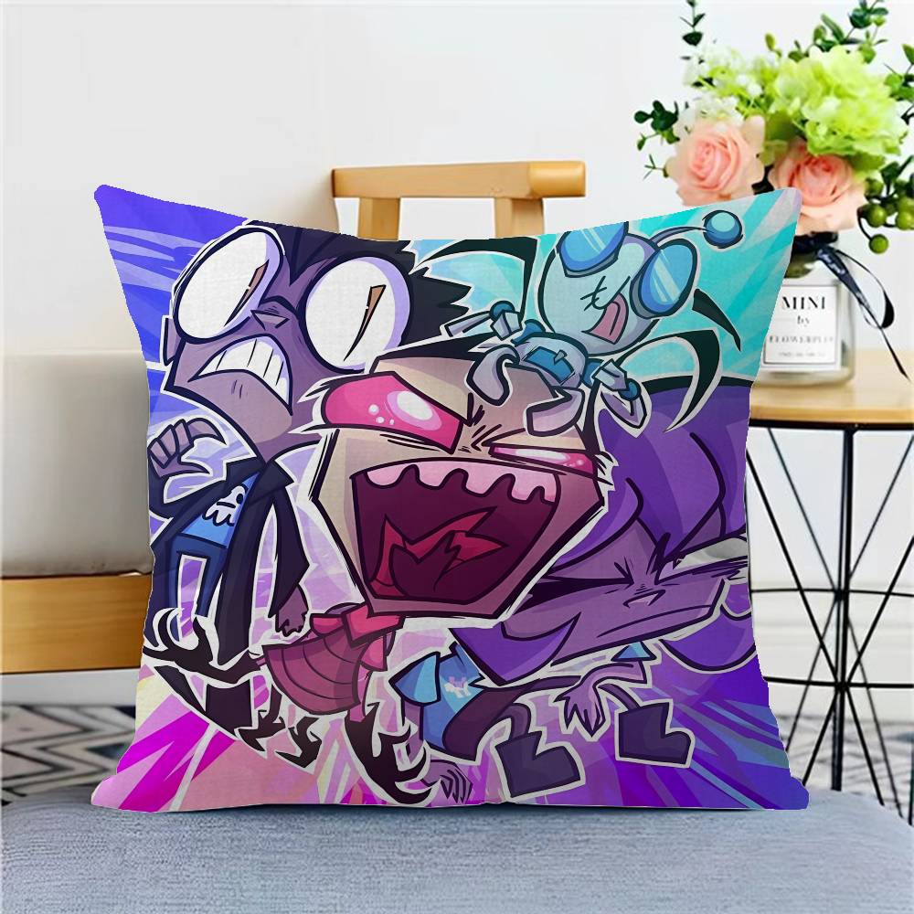 Funny Anime Invader ZIM Cushion Cover Inches Farmhouse Decor Home Throw Pillow Covers for Couch Decorations