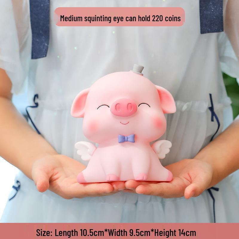 

Drop-Proof Cartoon Piggy Bank for Kids - Creative Bedroom Ornament and Birthday Gift (Small) Piggy Bank