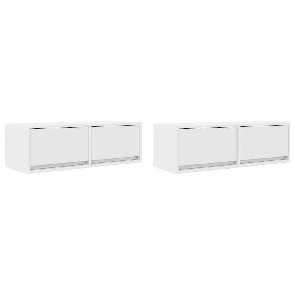 TV Cabinets 2 pcs White 80 x 31 x 25.5 cm Engineered Wood