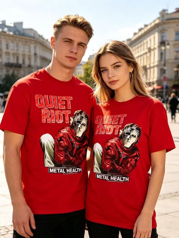 Unisex Shirt Cotton Oversize Large Size New Camiseta Quiet Riot Metal Health De Algod N