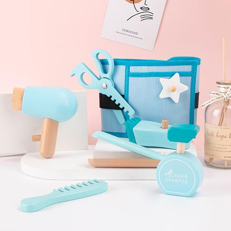 Wooden Hairdresser Role Play Toys For Kids Barber Shop For Kids Role Play Game Montessori Learning Education Toys For Kids