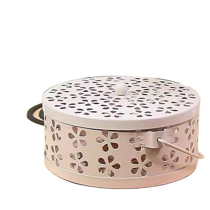 Fireproof Stainless Steel Mosquito Coil Holder with Lid and Ash Catcher