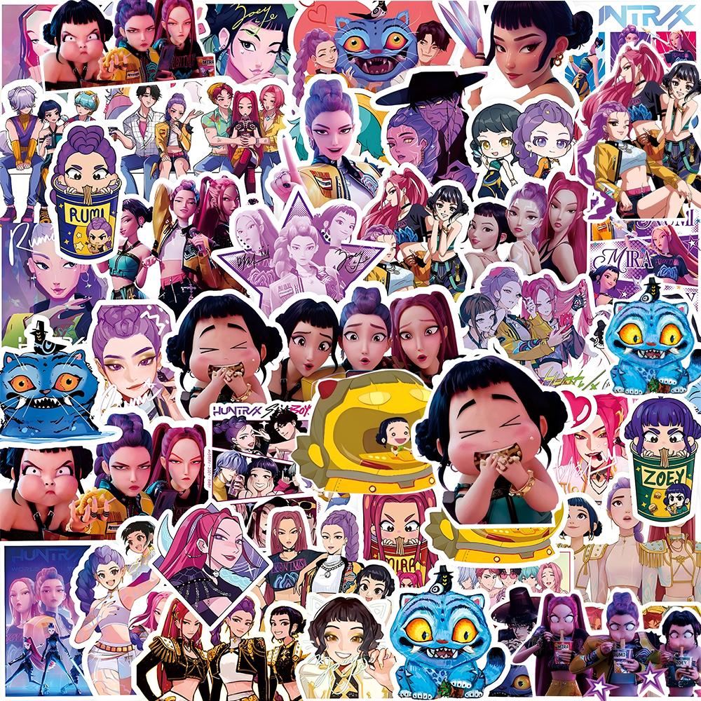 Kawaii Anime Kpop Naklejki Łowca Demonów Kreskówkowe Naklejki Pieczętujące Wodoodporne DIY Scrapbooking Artykuły Papiernicze Słodkie Naklejki Prezenty