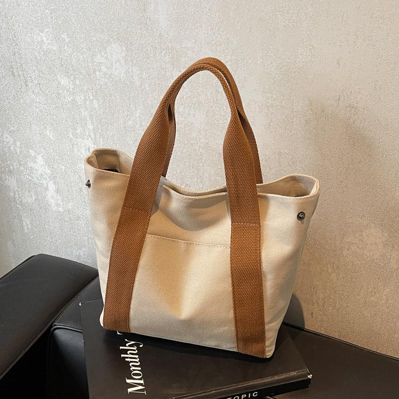 

Large-capacity tote bag goes to work, niche design, simple literary and artistic student handbag хакі