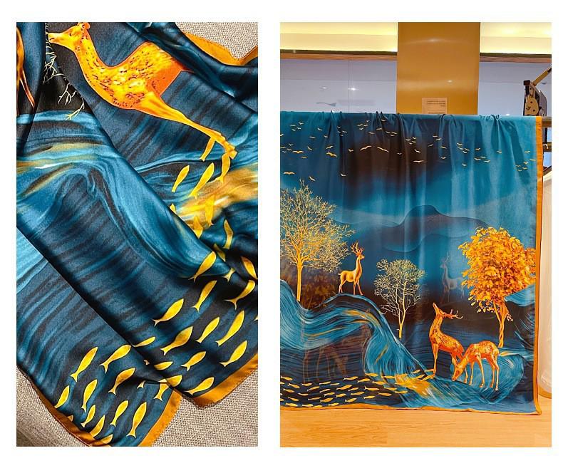 Hochwertiger Sommerseidenschal - Langer, modischer Sonnenschutzschal für Damen