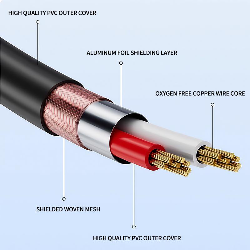 3-PIN XLR Cable 3*18AWG Male to Female Microphone Stage Light DMX Cable for Audio Mixer Speaker Amplifier