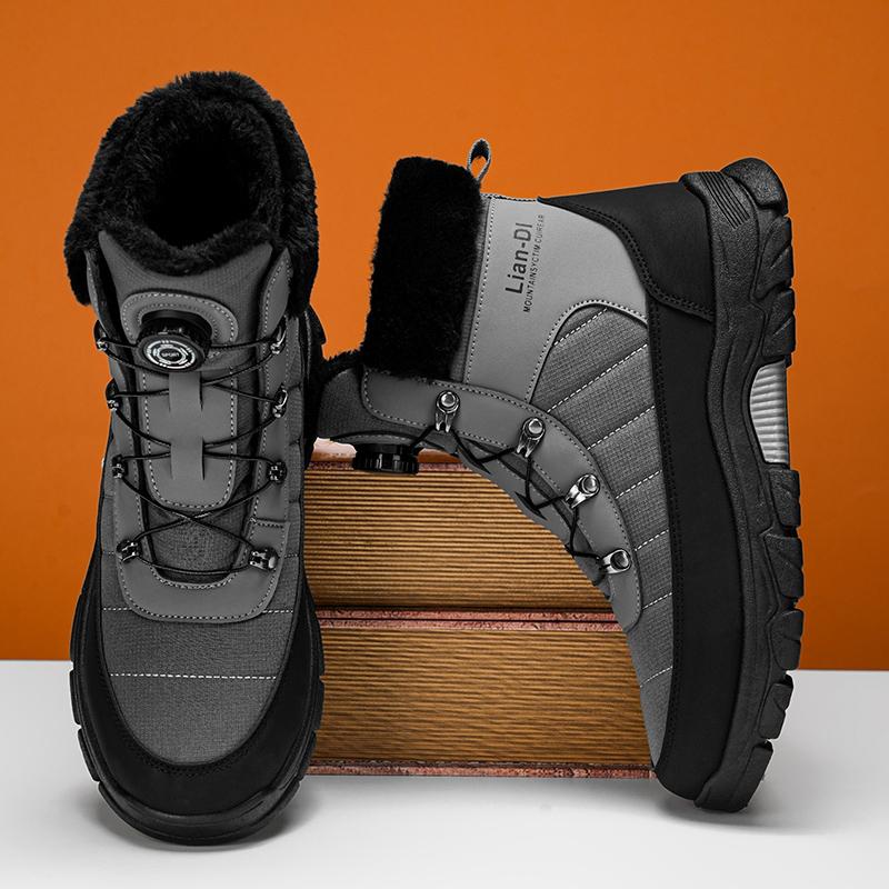 Men's high-top plush warm casual cotton boots winter new non-slip outdoor snow boots fashion youth Joker tide sports work boots