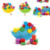 Wooden Childrens Moon Balance Beam Game With Stacking Blocks For Early Learning