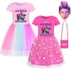 Robes Dessin Animé Kpop Chasseurs de Démons pour Bébés Filles Enfants Rumi Mira Zoey Vêtements Imprimés Costume Cosplay Robe Décontractée Fille Masque Gratuit
