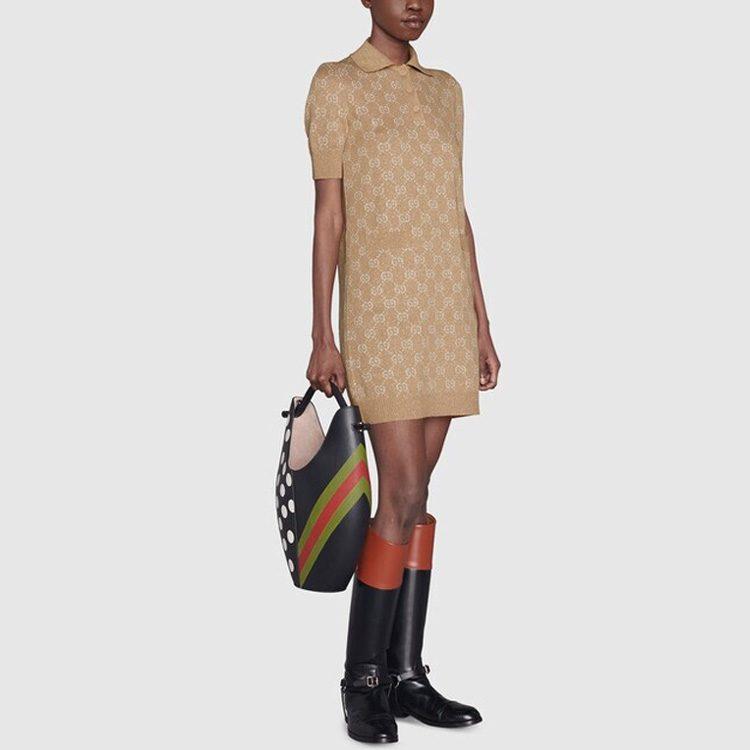 GUCCI SS22 Short Sleeved Dress Women's Beige 678437-XKB54-2132