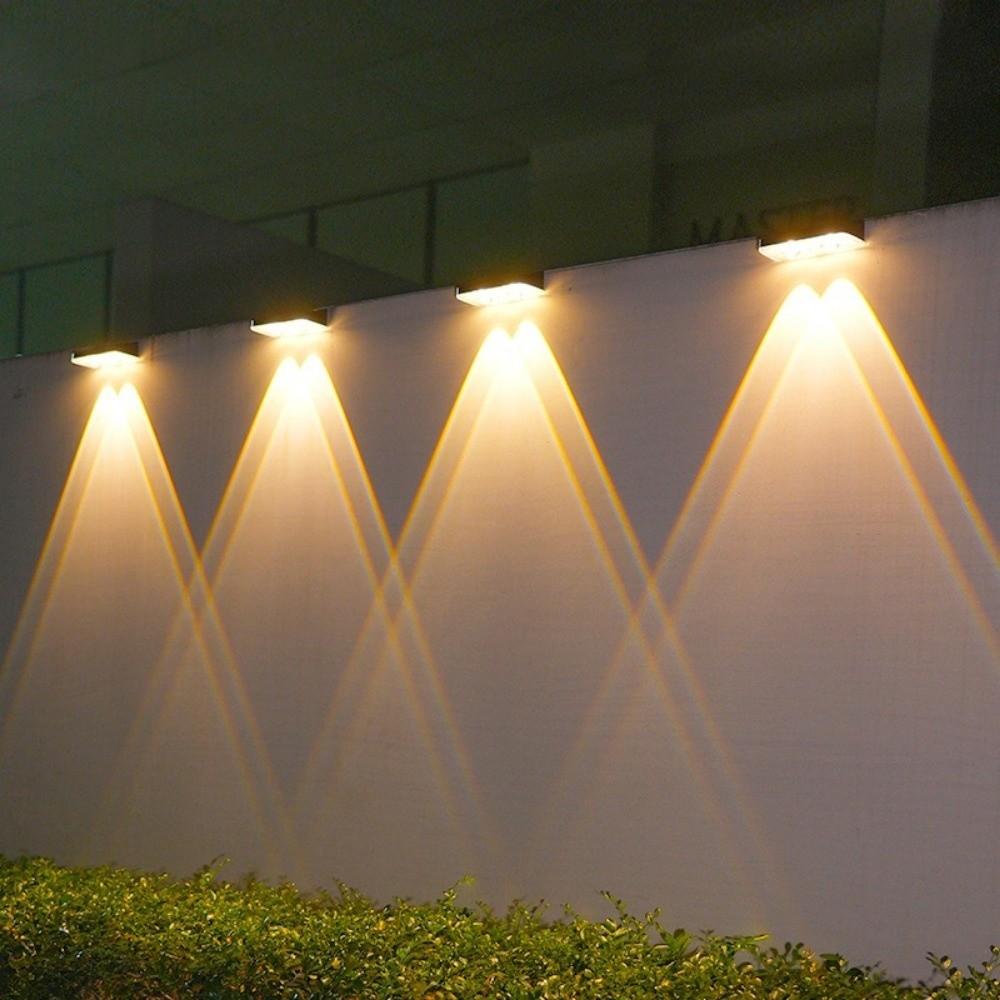 Dimmable Panel Solar Fence Lights Waterproof Solar Deck Light Solar Wall Light  Backyard Garden