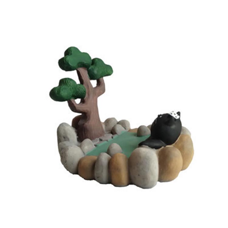 Japanese Zakka Hot Spring Cat Phone Holder Resin Craft Ornament
