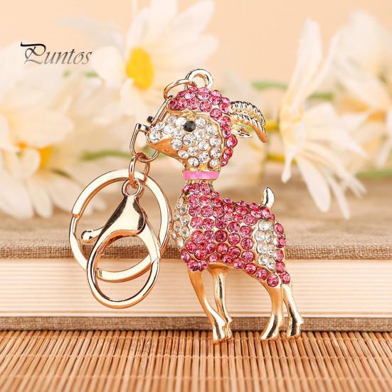 Key Chain Decoration Bling Rhinestone Lamb Keychain for Backpack, Metal Goat Car Bag Accessory Ring, Sheep Pendant Backpacks and Handbags Ring