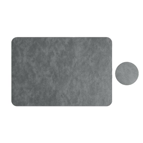 Faux Leather Placemat Coaster Dining Table Heat Insulation Pad Dual Side Waterproof Placemat for Kitchen Countertops Dining Tables