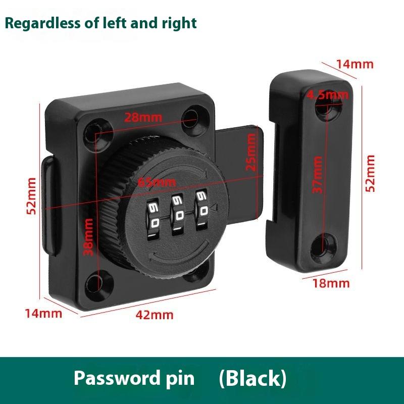 3 Digit Combination Password Cabinet Lock Non-punch Keyless Security Latch Anti-theft Child Safety Door Lock