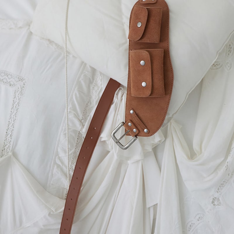 

RENSE Suede Pocket Belt Brown OS