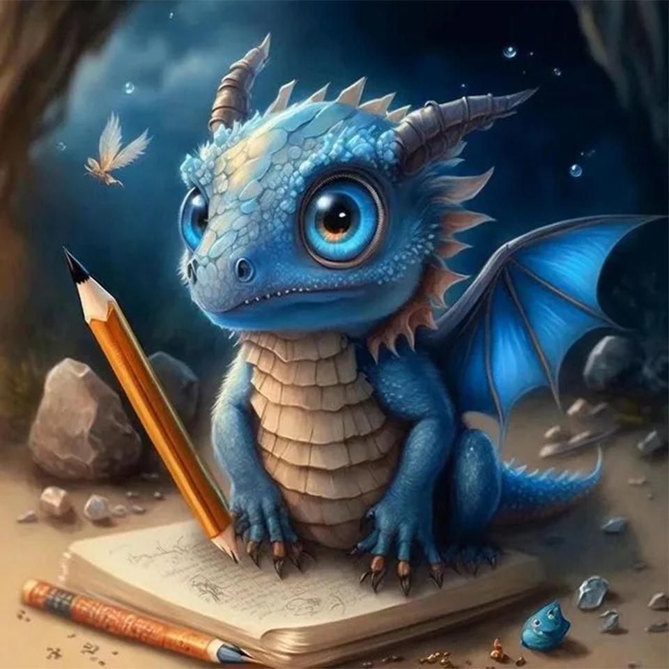 

5d DIYDiamond Вышивка Дракон Полный Круглый Квадратный Алмаз Ручная Работа Картина Новинка 2024 Животное Вышивка Домашнее Украшение Full Round 20x20CM