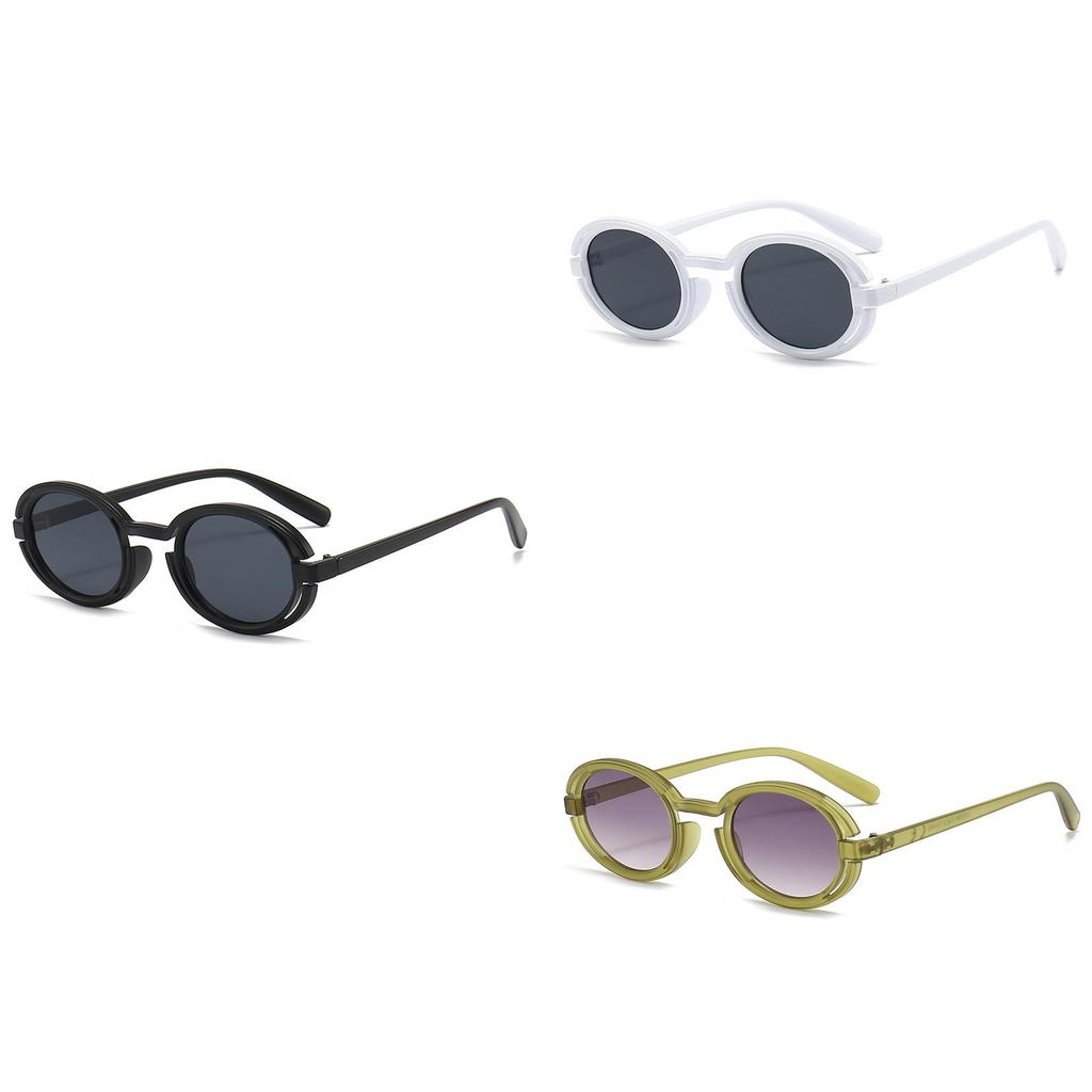 Sunglasses Punk Unique Oval Frame Lens Cool Street Style Outdoor Protection Sun