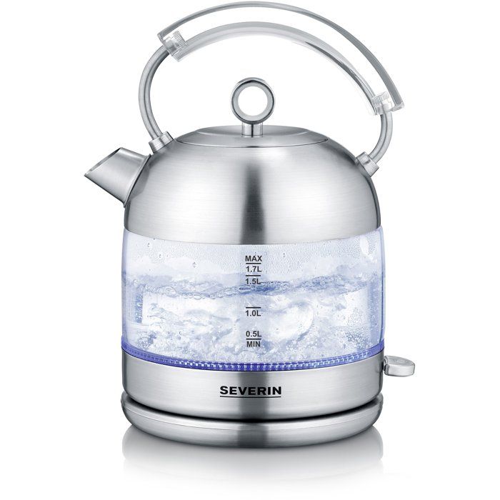 Bouilloire en verre rétro - SEVERIN - WK3459 - 1,7 L - 2400 W - Chauffe rapide - Inox