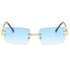 8064 Rimless Sunglasses, Square Gradual Change Glasses, Wind Street Shot Trendy Sunglasses
