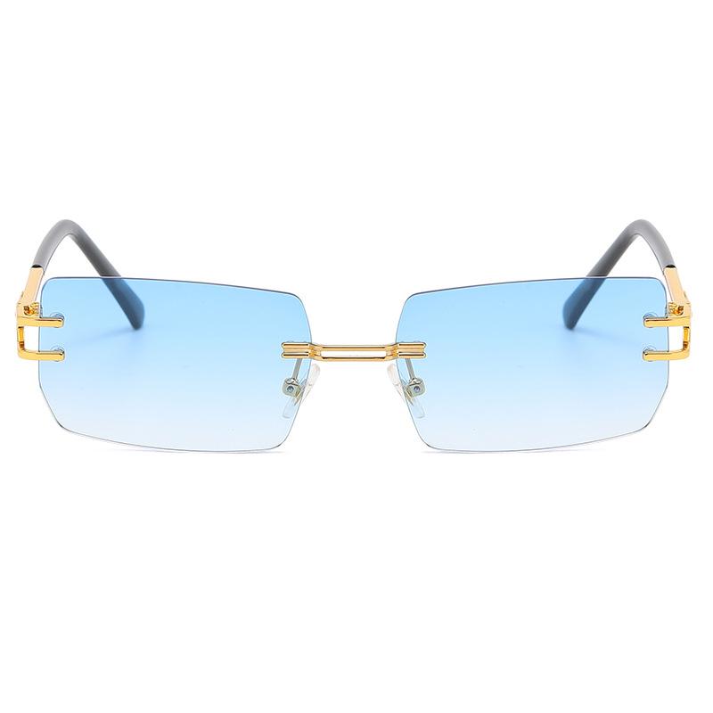 8064 Rimless Sunglasses, Square Gradual Change Glasses, Wind Street Shot Trendy Sunglasses