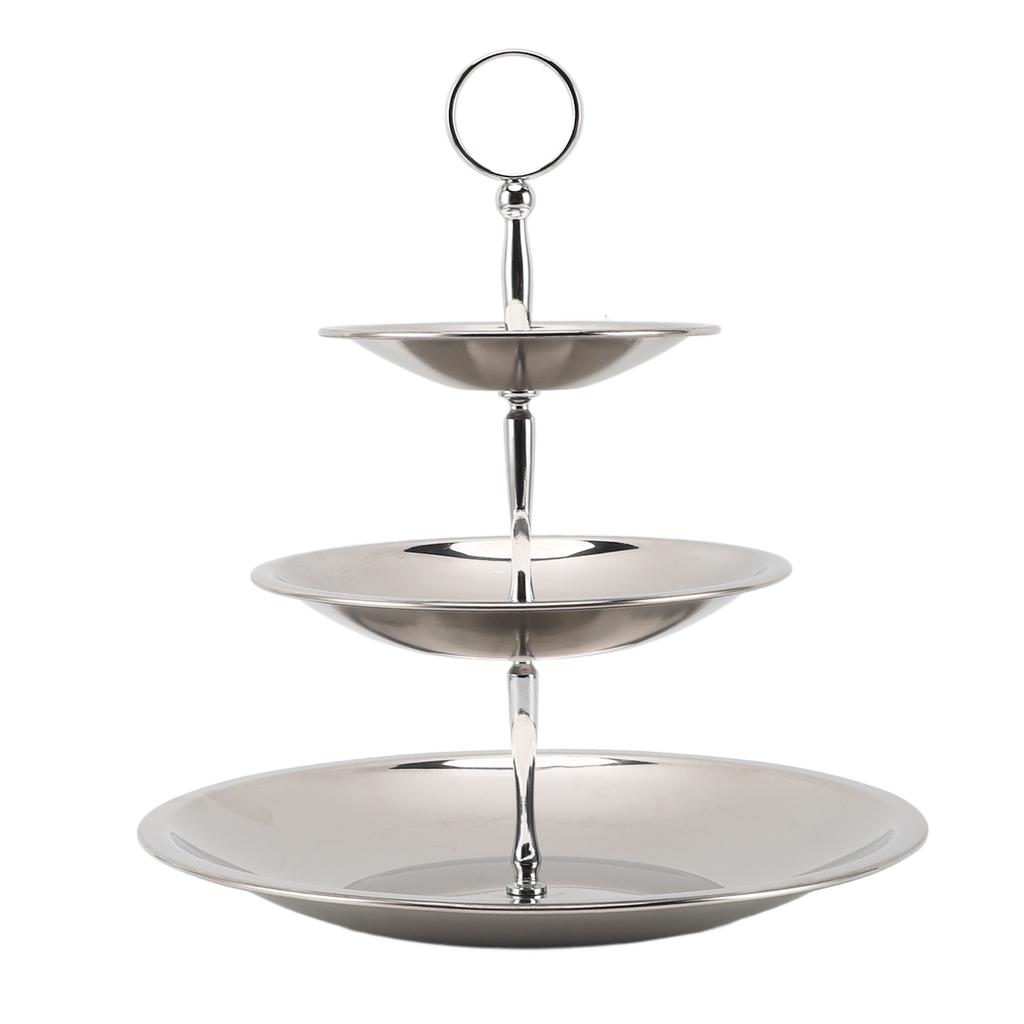 Tiered Serving Tray Stainless Steel Large Capacity Multi Functional Fruit Pastry Holder Cupcake Stand For Home Bar Type 2