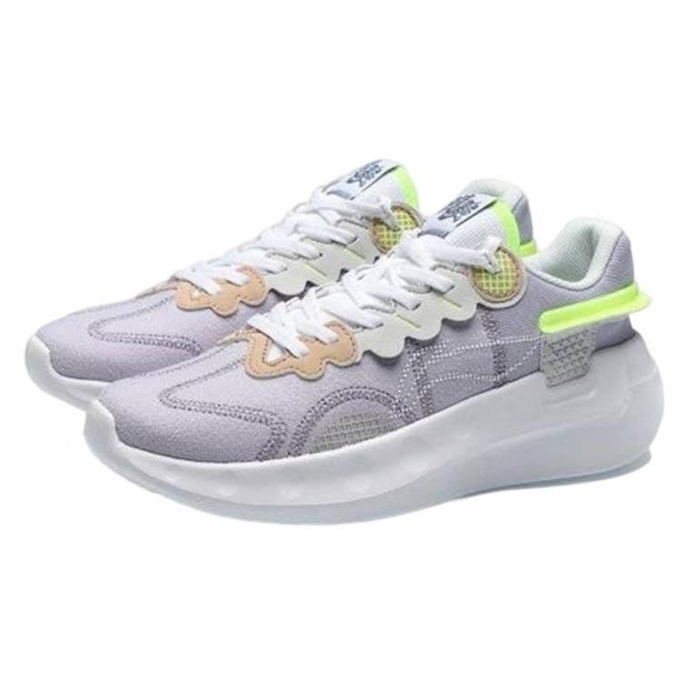 Li Ning Getaway Cushioning Slip Resistant Abrasion Resistant Low Top Running Shoes Women's Light Wisteria Purple ARHR052-4