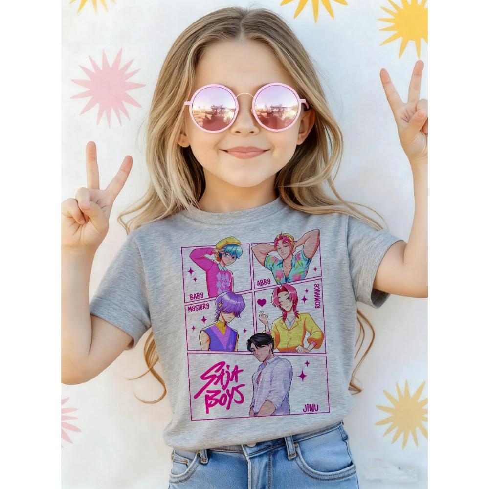 Nuovo in T-shirt per Bambini Bambine KPop Demon Hunters Divertente Maglietta per Fan KPop Demon Hunters Vestiti Ragazzi Ragazze Maglietta Top Unisex