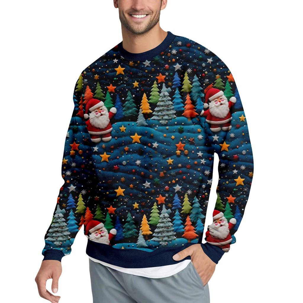 Christmas Print Loose Men's Hoodie