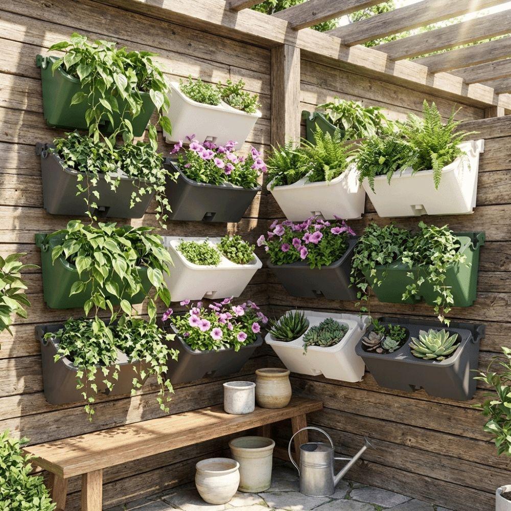 Self Watering Vertical Planter 2/3 Holes Plants Grow Container Wall Flowerpot  Greening Plant
