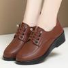 Spring Autumn New Fashion Women's Solid Thick Sole Flat Casual Breathable Walking Running Soft Leather Single Shoes Versatile