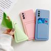 Card Bag Wallet Case for Samsung Galaxy S26 Ultra S24 23 22 S25 Ultra Plus S24FE NOTE10 Ultra Thin Shockproof Soft Cover
