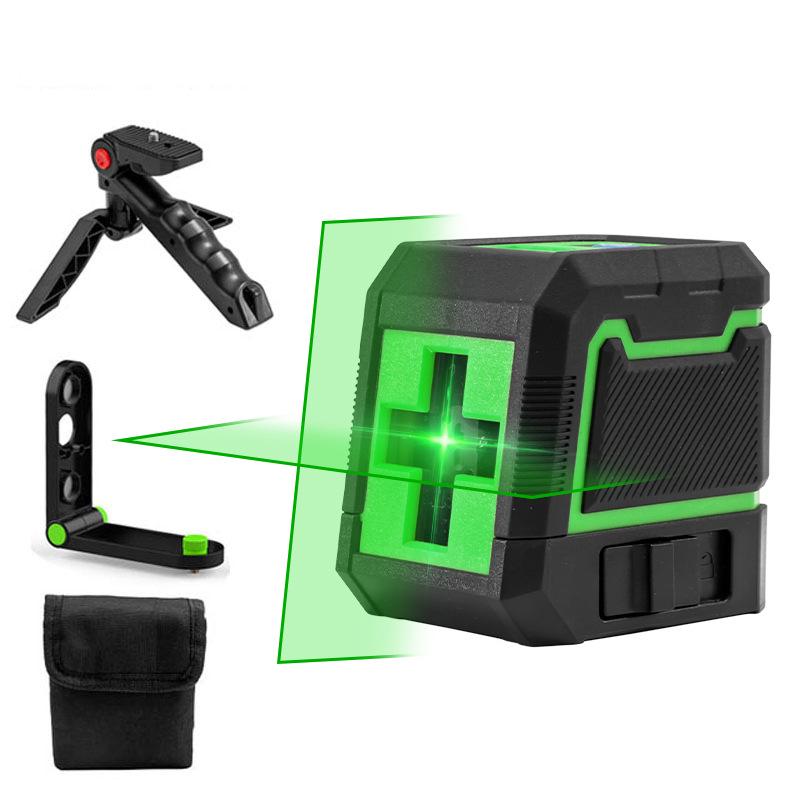 Compact Portable Green Laser Level with Automatic Line Projection - 2 Lines