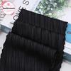 Versatile Black Pleated Square Scarf for Women: Diamond Pattern, Professional Silk Neck Accessory for Spring & Autumn