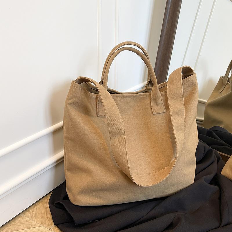 

Корейская простая повседневная сумка-мессенджер для поездок на работу, новая толстая, большой вместимости, портативная сумка-тоут, нишевая текстурная сумка через плечо хаки