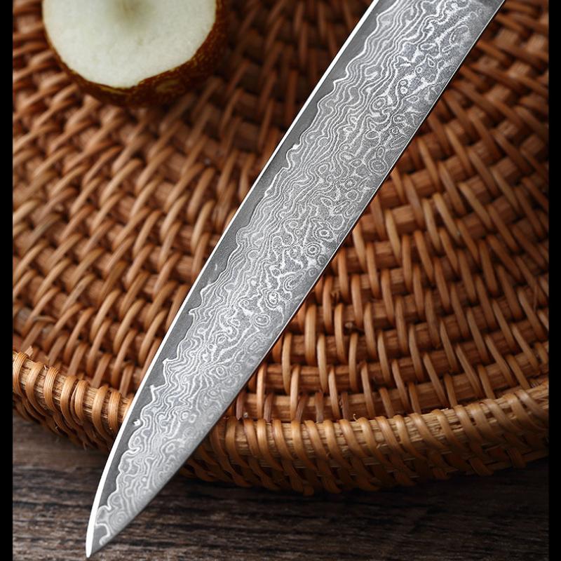 67-layer Damascus Steel 5-inch Fruit Knife, Household Stainless Steel Kitchen Knife High-hardness Cutting Multi-purpose Tool