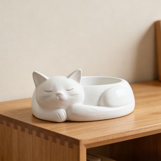 3D Printed Cat Jewelry Storage Holder, Succulents Flowerpot, Nordic Style Desktop Organizer for Rings Earrings Bracelets And Plants