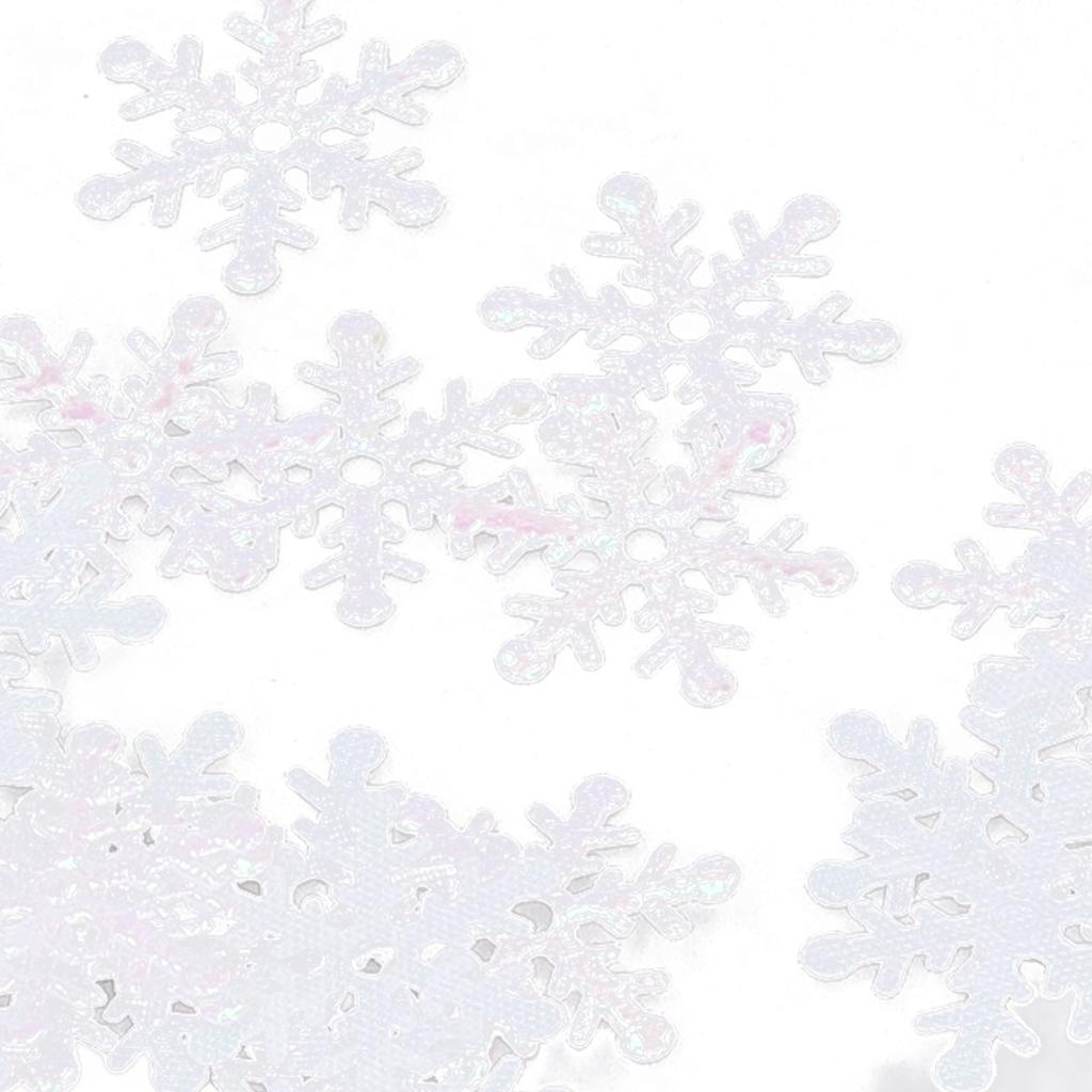 1000Pcs Snowflake Confetti 0.9in Vibrant Color Reusable Plastic Multi Purpose Christmas Confetti for Box Tree Vase