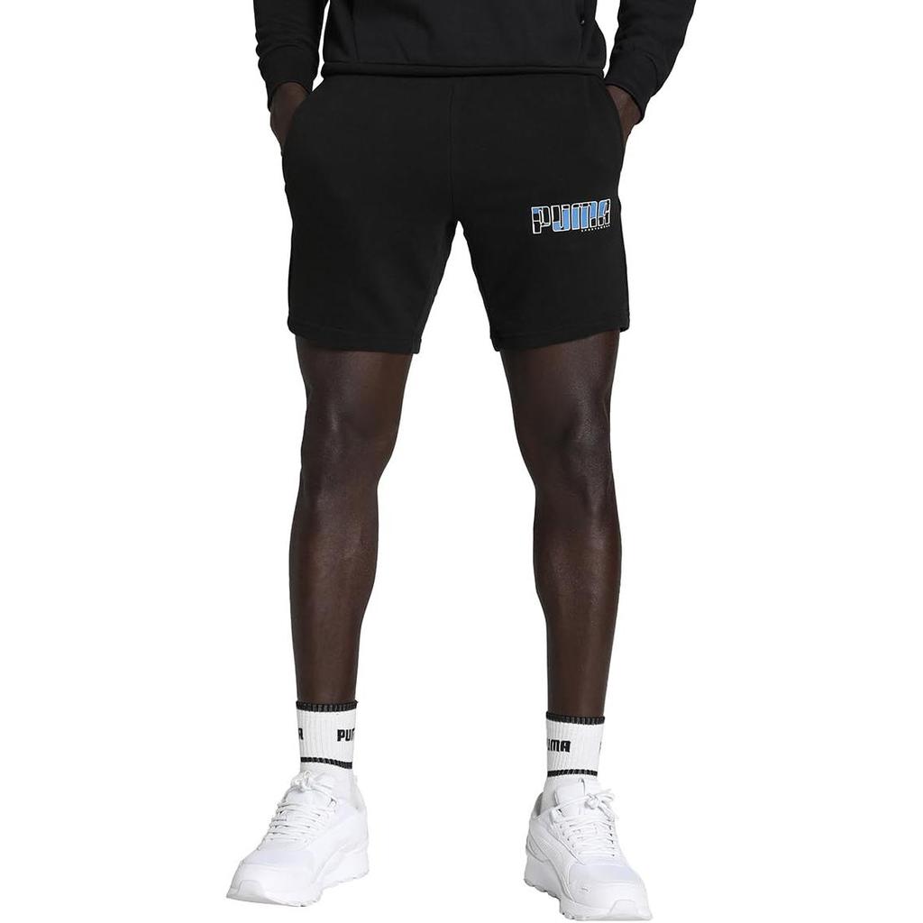 Puma Athletics Letter Print Casual Sports Shorts Men Bottoms Black 845909-51