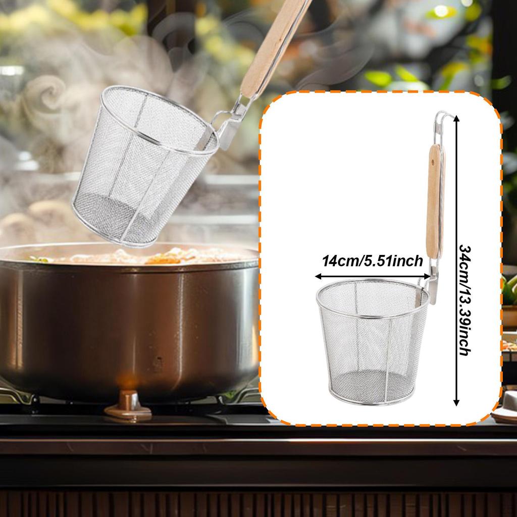 Noodle Strainer Deep Skimmer Food Dumpling Mesh Pasta Basket for Restaurant