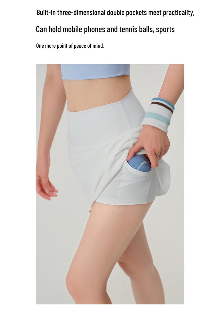 Women's Quick-Dry Anti-Glare Tennis Skort for Fitness, Running, Yoga, and Dance