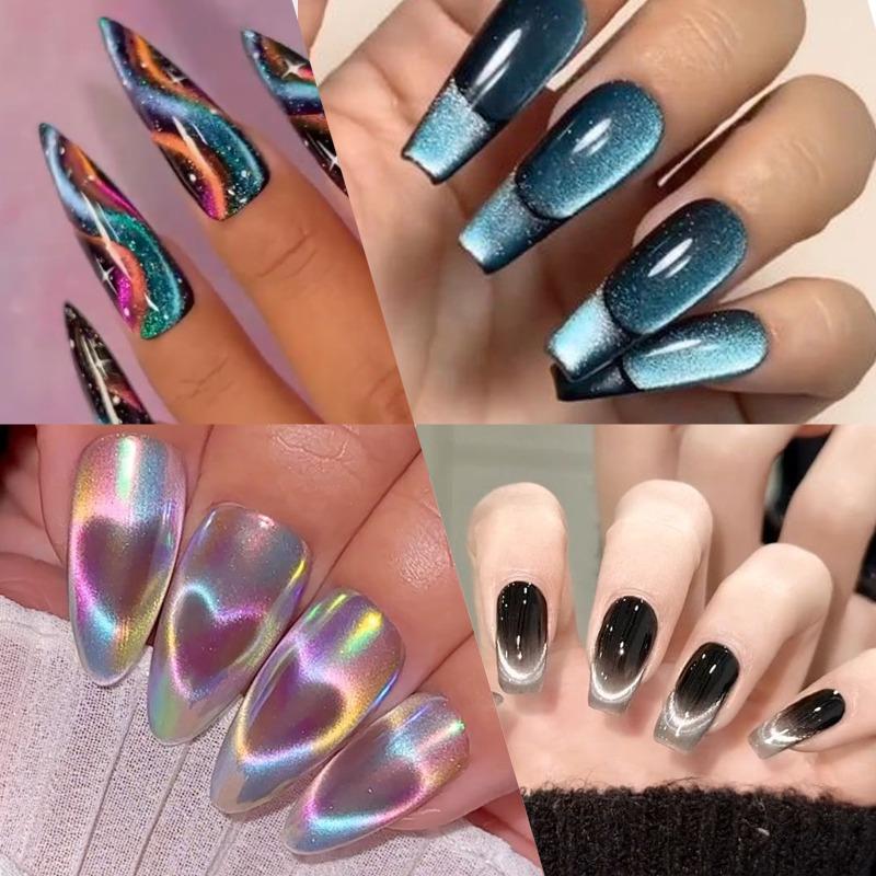 Multifunktionaler 6-in-1 Katzenaugen-Nagelmagnet-Stab Stark Absorbierend DIY-Nagelkunstwerkzeug Professionelle Maniküre-Zubehör