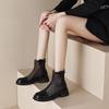 Women's Summer Cool Boots Breathable Hollow Out Boots High Quality Leather Mesh Boots for Women Mesh Cool Boot Zip Ankle Booties