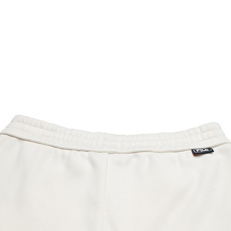FILA Original Drawstring Womens Fleece Sweatpants Fashion Simple Warm Loose Straight Leg Knit Casual Pants Women bottoms Steam-White F51W549602FIV
